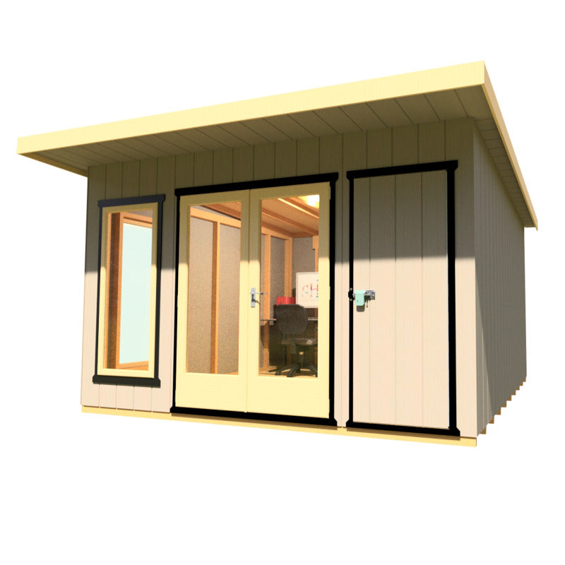 Loxley 12' x 12' Wembley Insulated Garden Room With Side Shed | Sheds.co.uk