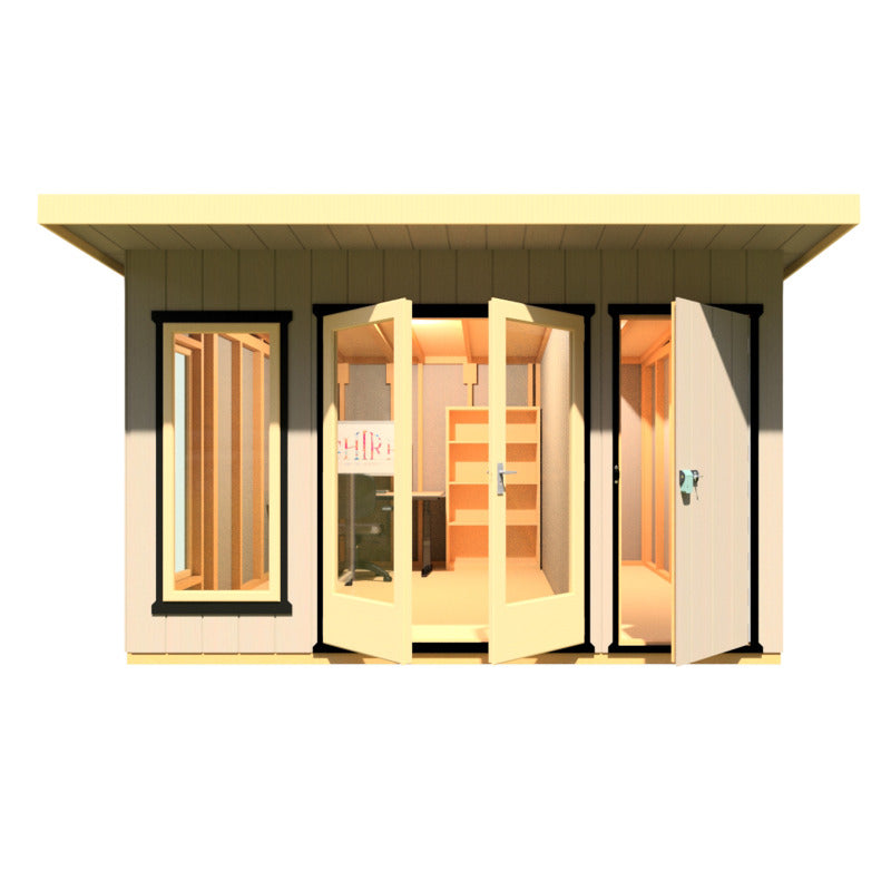 Loxley 12' x 12' Wembley Insulated Garden Room With Side Shed | Sheds.co.uk