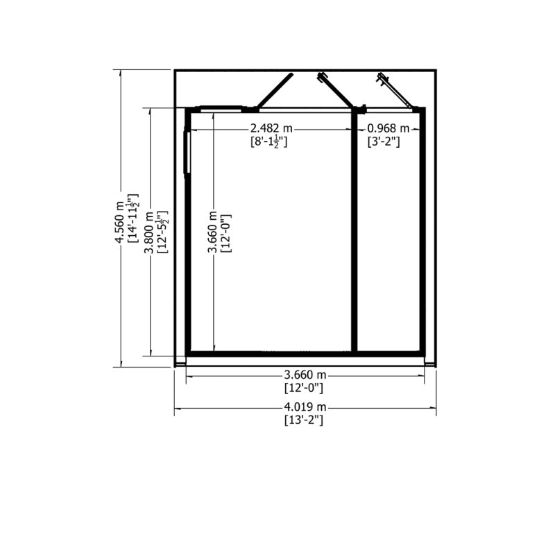 Loxley 12' x 12' Wembley Insulated Garden Room With Side Shed | Sheds.co.uk