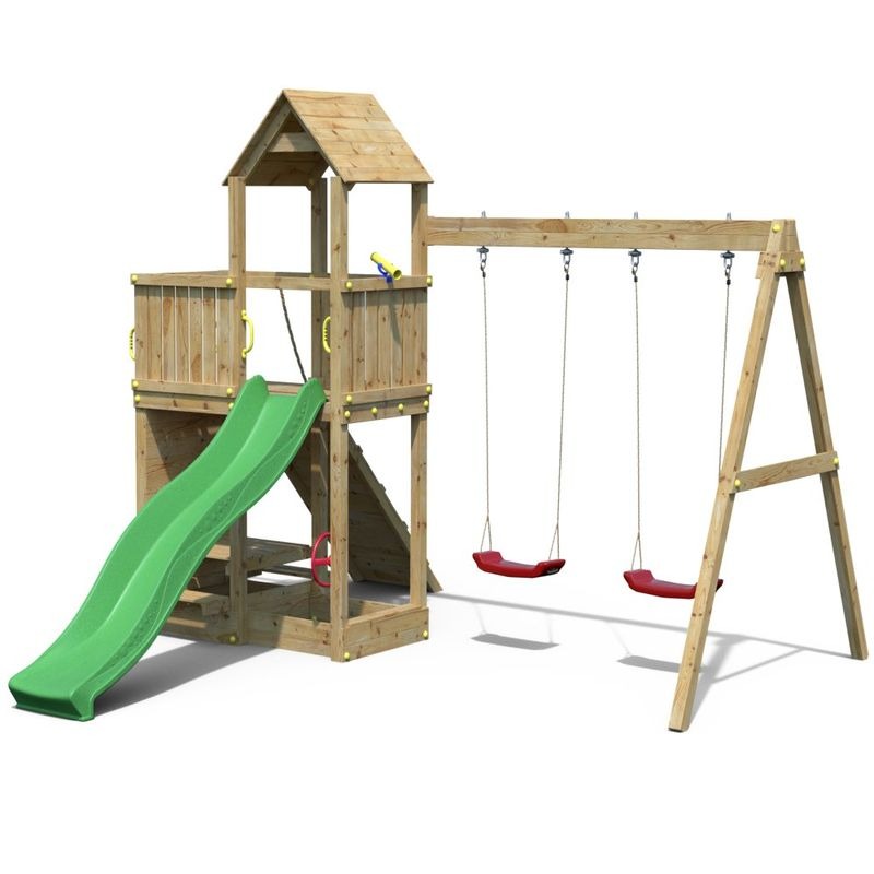 Loxley 12' x 13' Climbing Frame With Double Swing & Slide | Sheds.co.uk