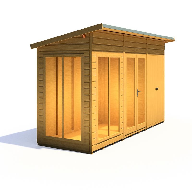 Loxley 12' x 4' Stanton Summer House With Side Shed | Sheds.co.uk