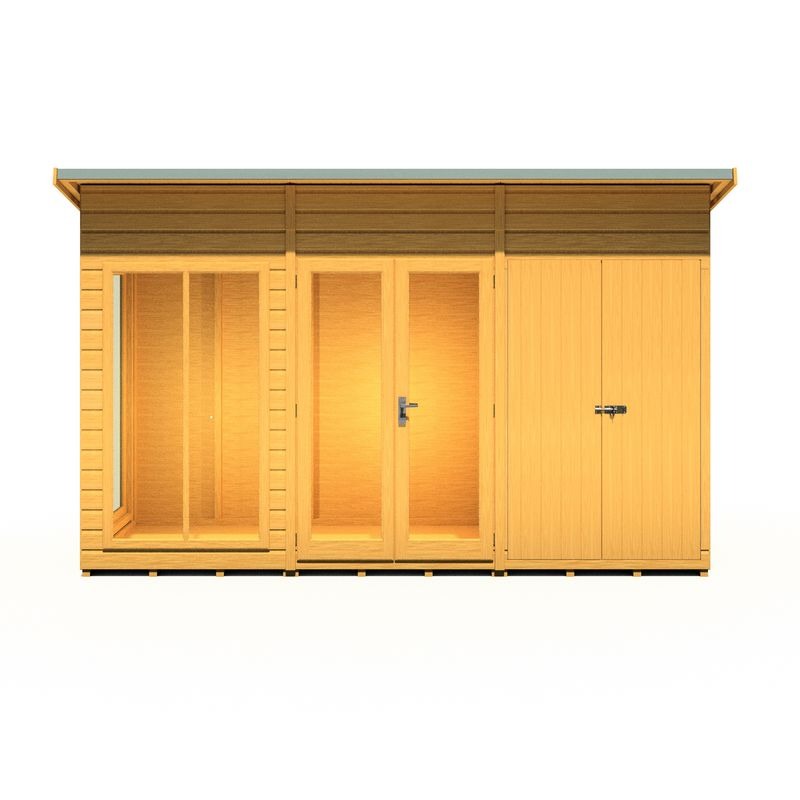 Loxley 12' x 4' Stanton Summer House With Side Shed | Sheds.co.uk