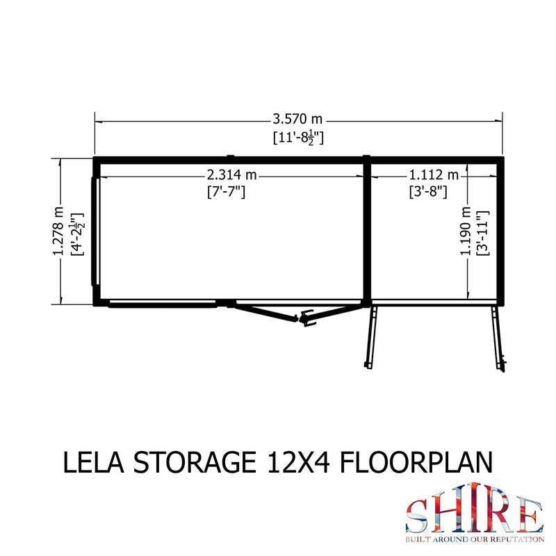 Loxley 12' x 4' Stanton Summer House With Side Shed | Sheds.co.uk