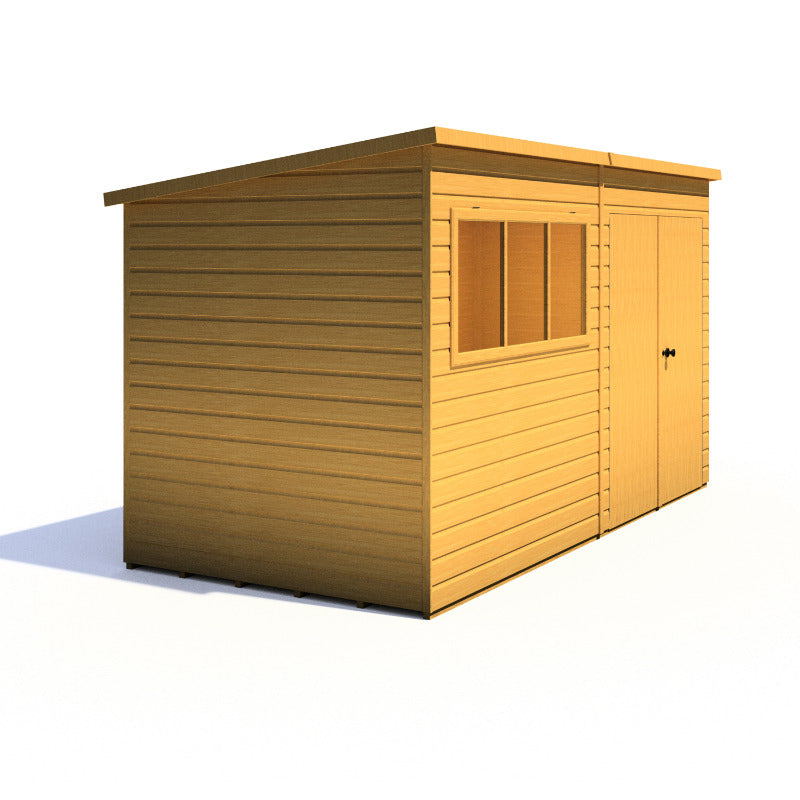 Loxley 12' x 6' Double Door Premium Shiplap Pent Shed | Sheds.co.uk