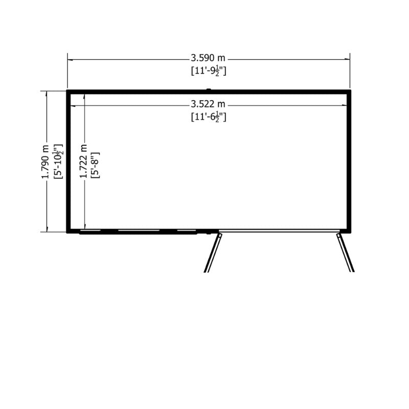 Loxley 12' x 6' Double Door Premium Shiplap Pent Shed | Sheds.co.uk