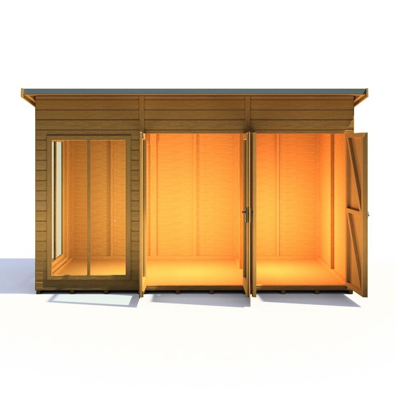 Loxley 12' x 6' Stanton Summer House With Side Shed | Sheds.co.uk