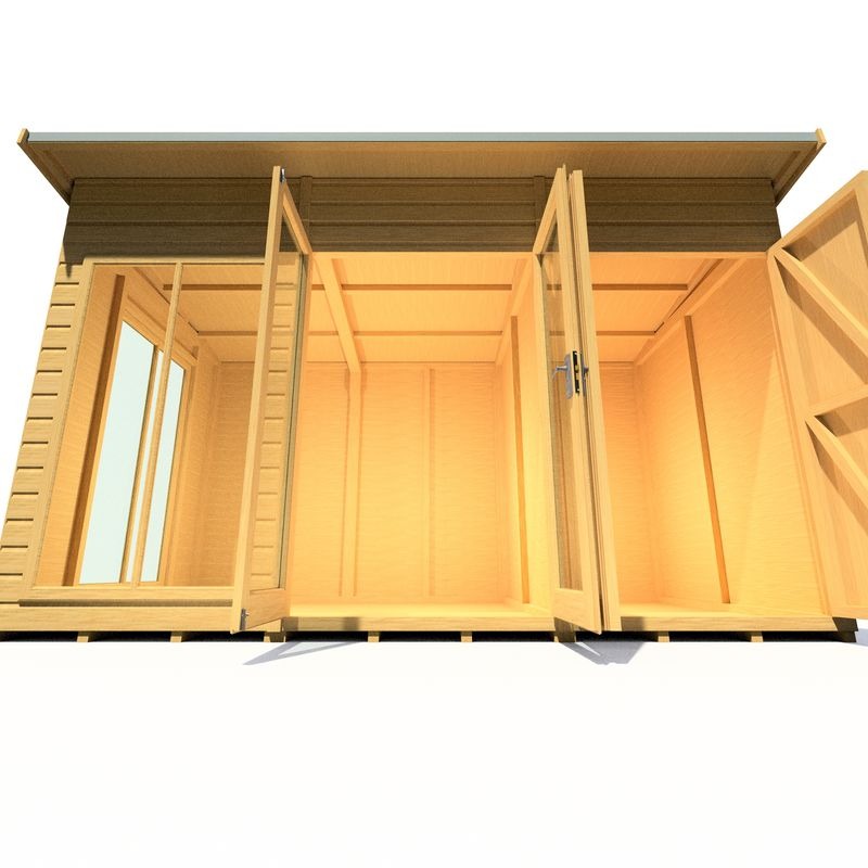 Loxley 12' x 6' Stanton Summer House With Side Shed | Sheds.co.uk