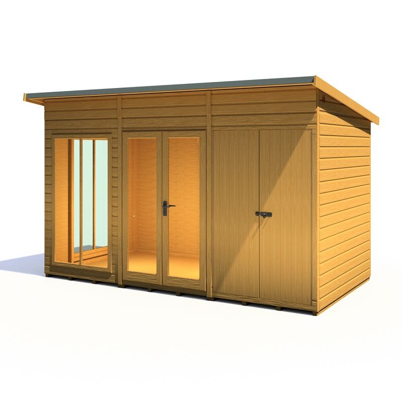 Loxley 12' x 6' Stanton Summer House With Side Shed | Sheds.co.uk