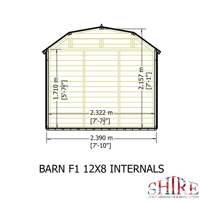 Loxley 12' x 8' Double Door Shiplap Barn | Sheds.co.uk