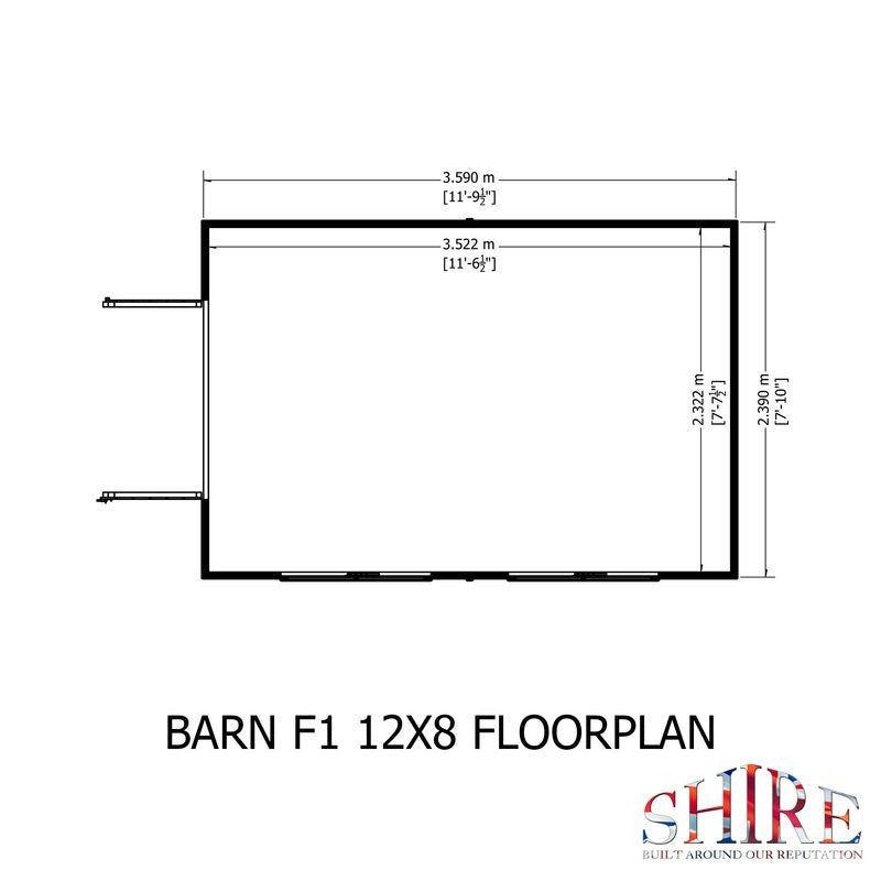 Loxley 12' x 8' Double Door Shiplap Barn | Sheds.co.uk