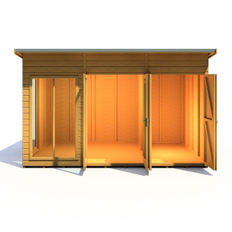 Loxley 12' x 8' Stanton Summer House With Side Shed | Sheds.co.uk