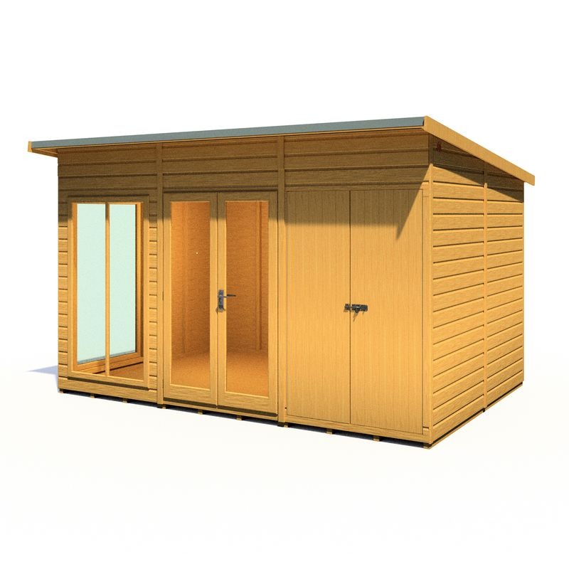 Loxley 12' x 8' Stanton Summer House With Side Shed | Sheds.co.uk