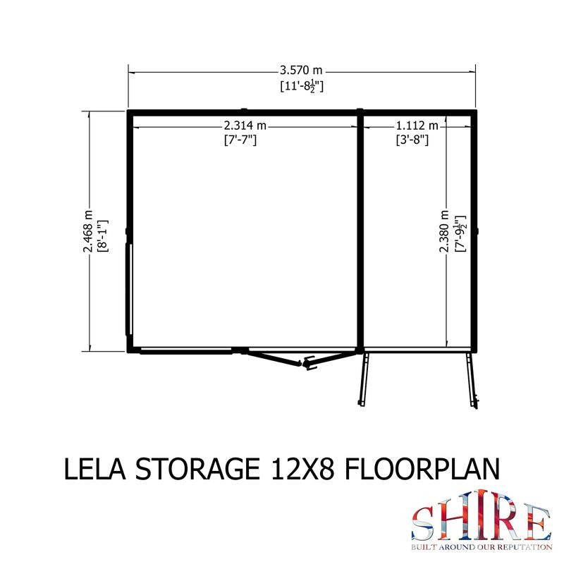 Loxley 12' x 8' Stanton Summer House With Side Shed | Sheds.co.uk