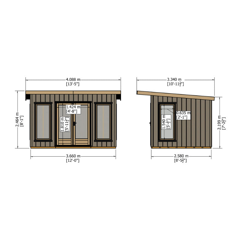 Loxley 12' x 8' Wembley Insulated Garden Room | Sheds.co.uk