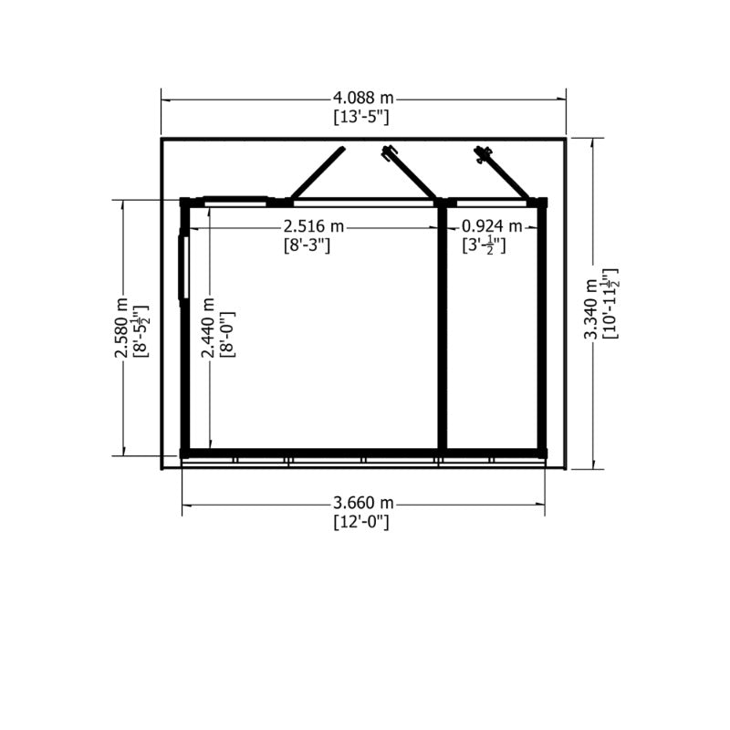 Loxley 12' x 8' Wembley Insulated Garden Room With Side Shed | Sheds.co.uk