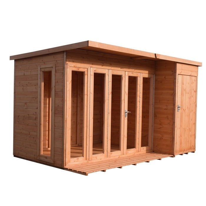 Loxley 12' x 8' Hayle Summer House With Side Shed | Sheds.co.uk