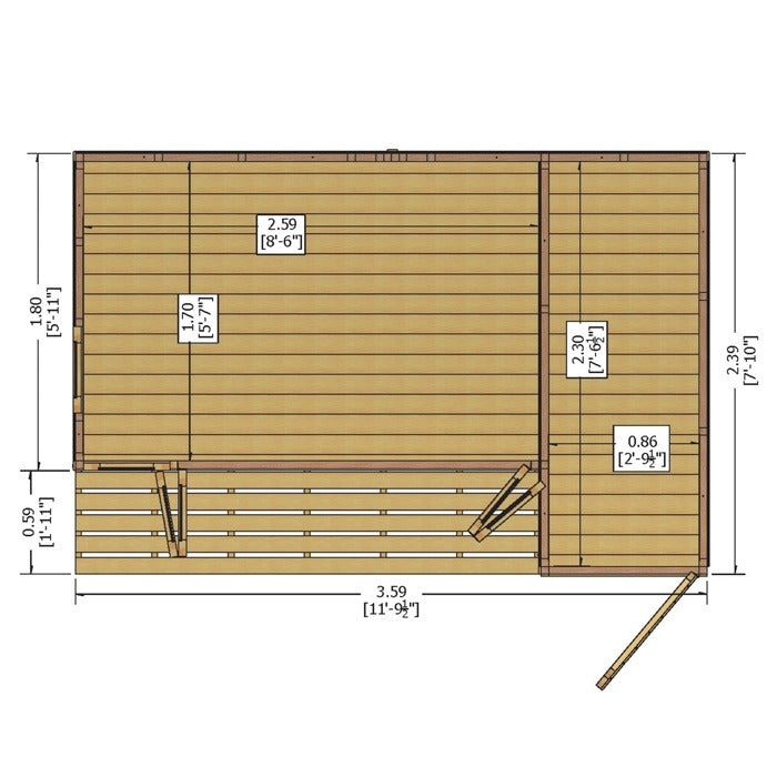 Loxley 12' x 8' Hayle Summer House With Side Shed | Sheds.co.uk