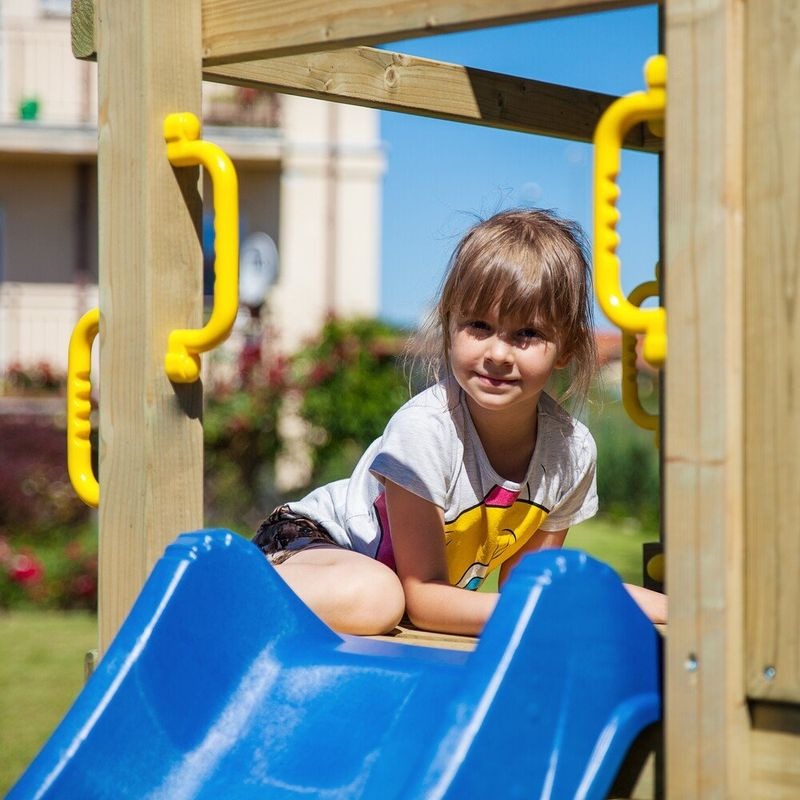 Loxley 13' x 9' Climbing Frame Fortress With Swing & Slide | Sheds.co.uk