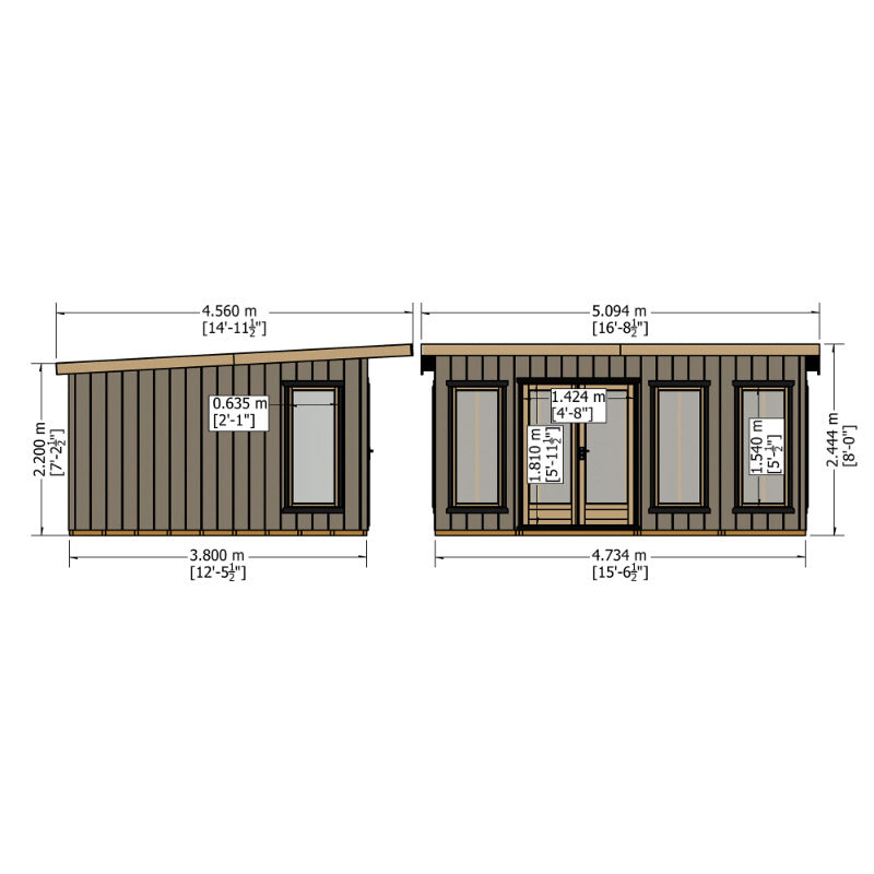 Loxley 16' x 12' Wembley Insulated Garden Room