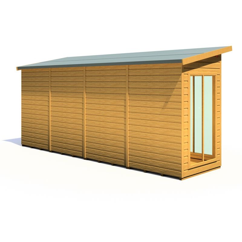 Loxley 16' x 4' Stanton Summer House With Side Shed | Sheds.co.uk