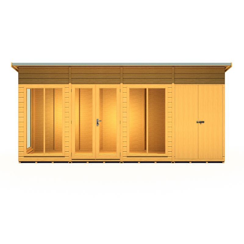 Loxley 16' x 4' Stanton Summer House With Side Shed | Sheds.co.uk