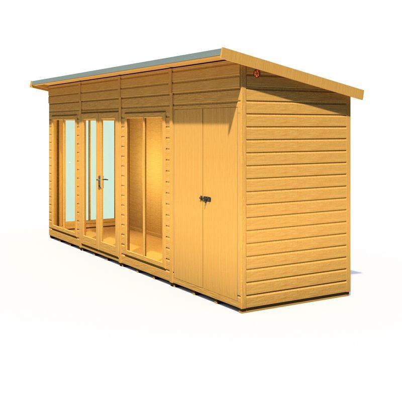 Loxley 16' x 4' Stanton Summer House With Side Shed | Sheds.co.uk