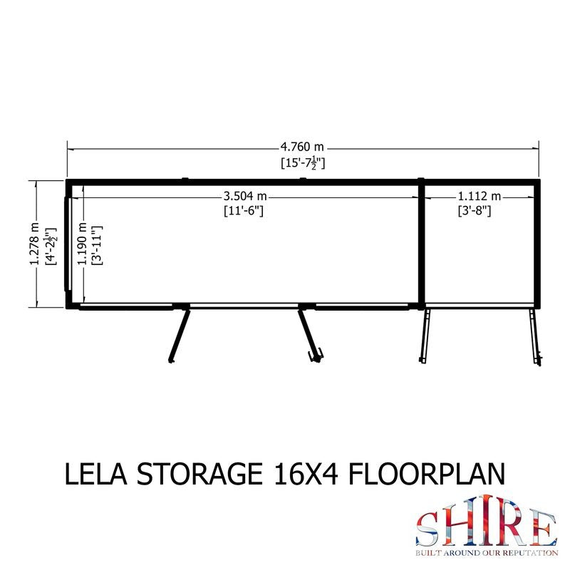 Loxley 16' x 4' Stanton Summer House With Side Shed | Sheds.co.uk
