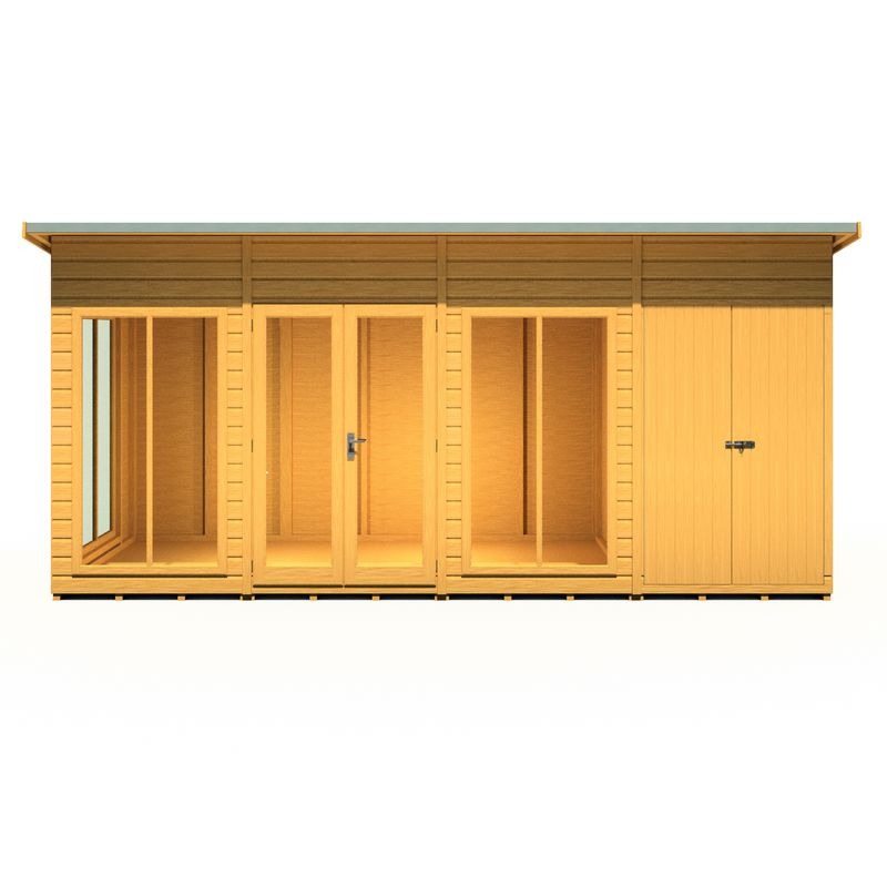 Loxley 16' x 6' Stanton Summer House With Side Shed | Sheds.co.uk