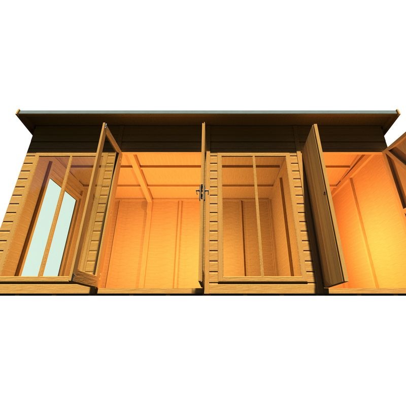 Loxley 16' x 6' Stanton Summer House With Side Shed | Sheds.co.uk