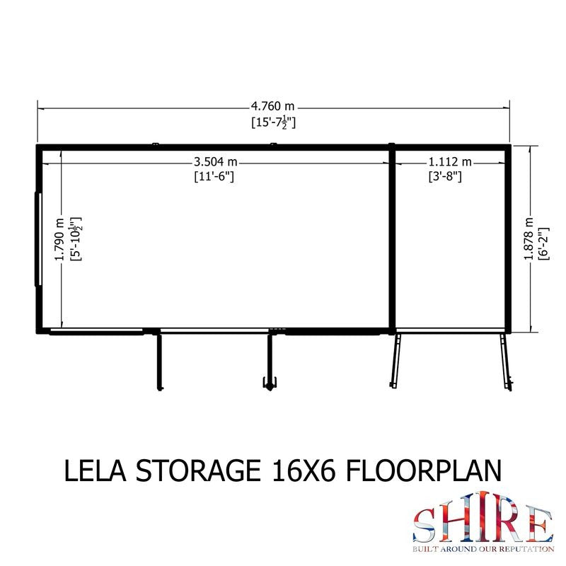Loxley 16' x 6' Stanton Summer House With Side Shed | Sheds.co.uk