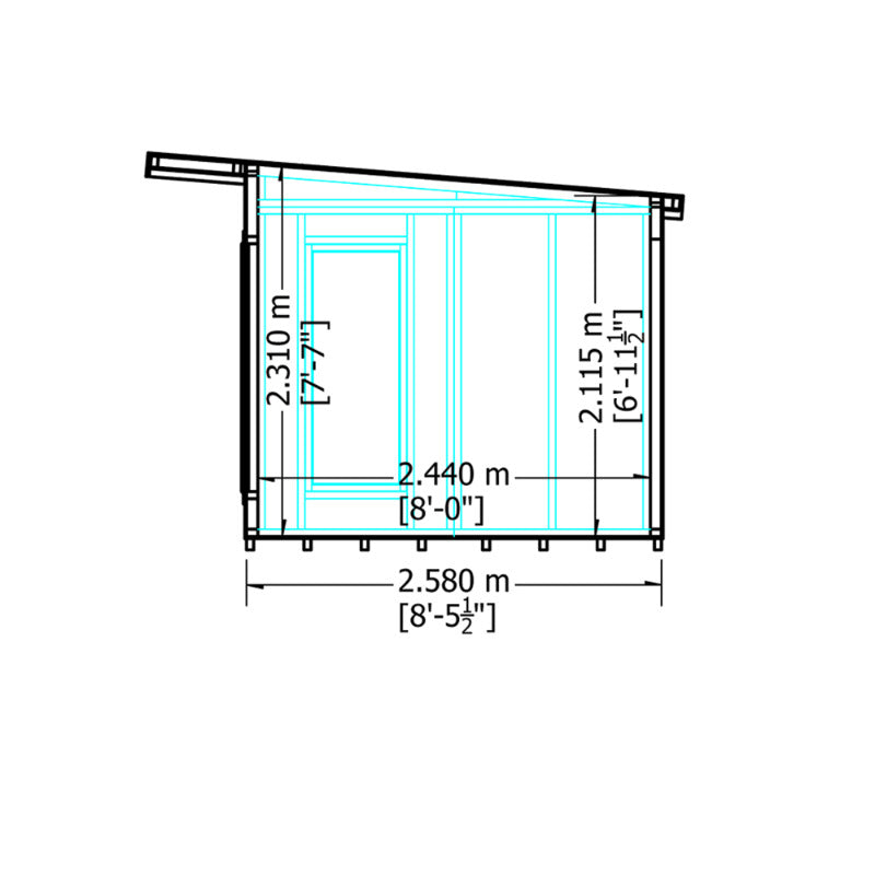 Loxley 16' x 8' Wembley Insulated Garden Room With Side Shed | Sheds.co.uk