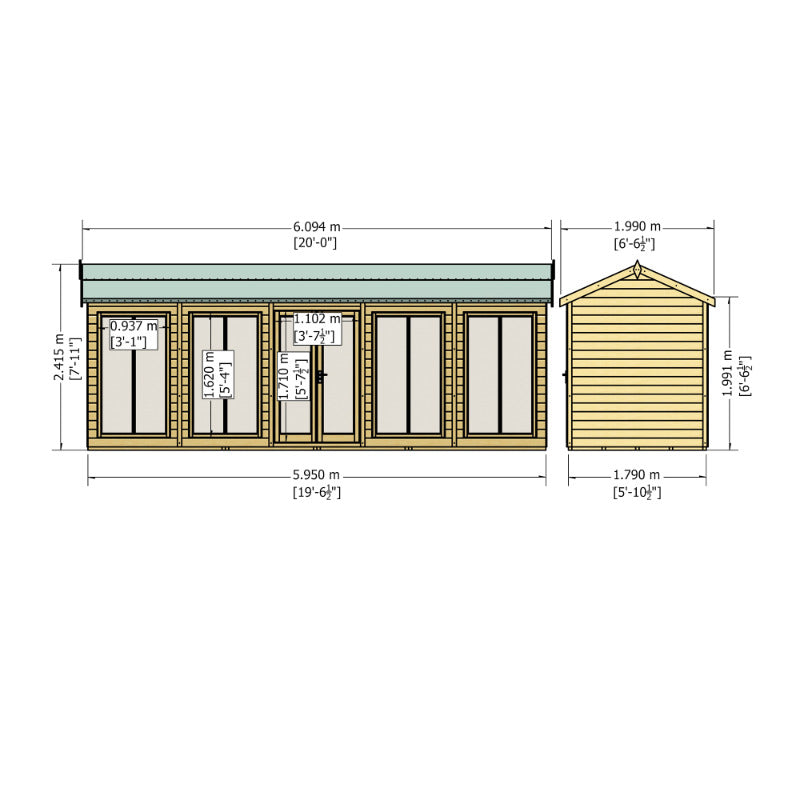 Loxley 20' x 6' Morval Summer House