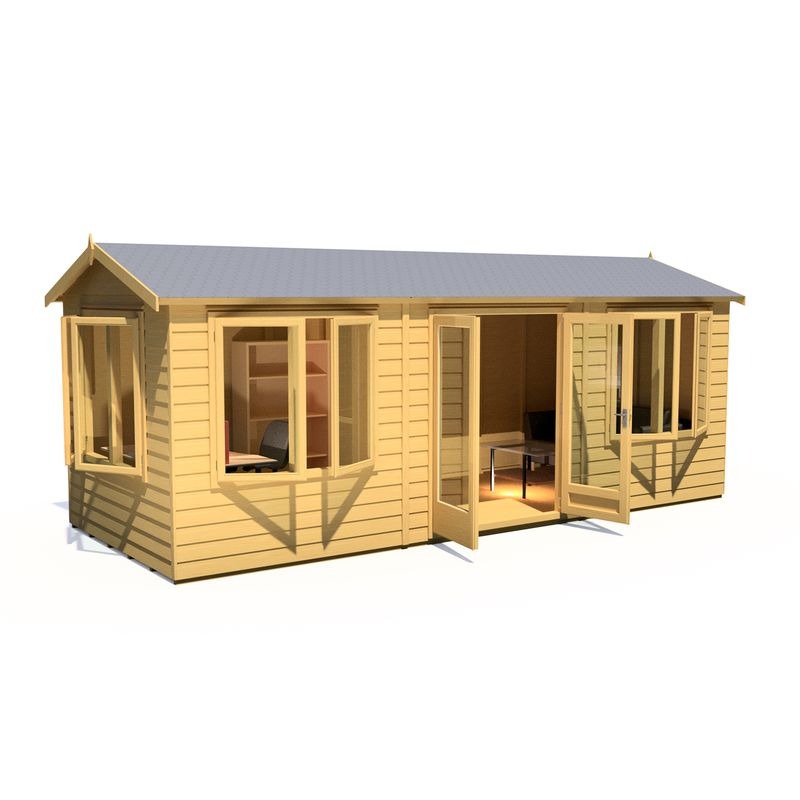 Loxley 20' x 8' Waltham Insulated Garden Room | Sheds.co.uk