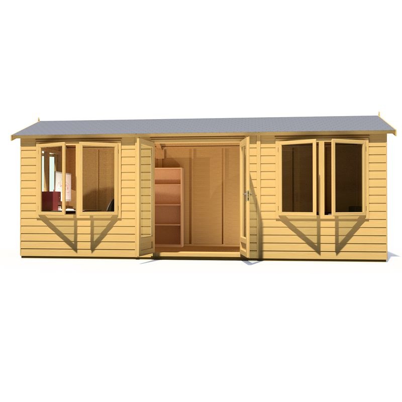 Loxley 20' x 8' Waltham Insulated Garden Room | Sheds.co.uk