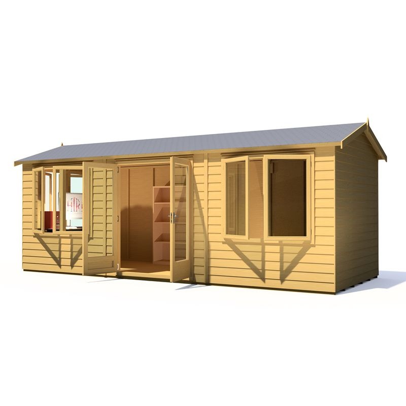 Loxley 20' x 8' Waltham Insulated Garden Room | Sheds.co.uk