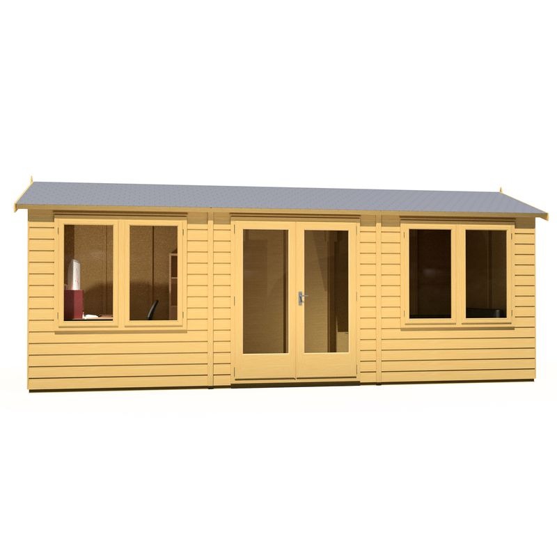 Loxley 20' x 8' Waltham Insulated Garden Room | Sheds.co.uk