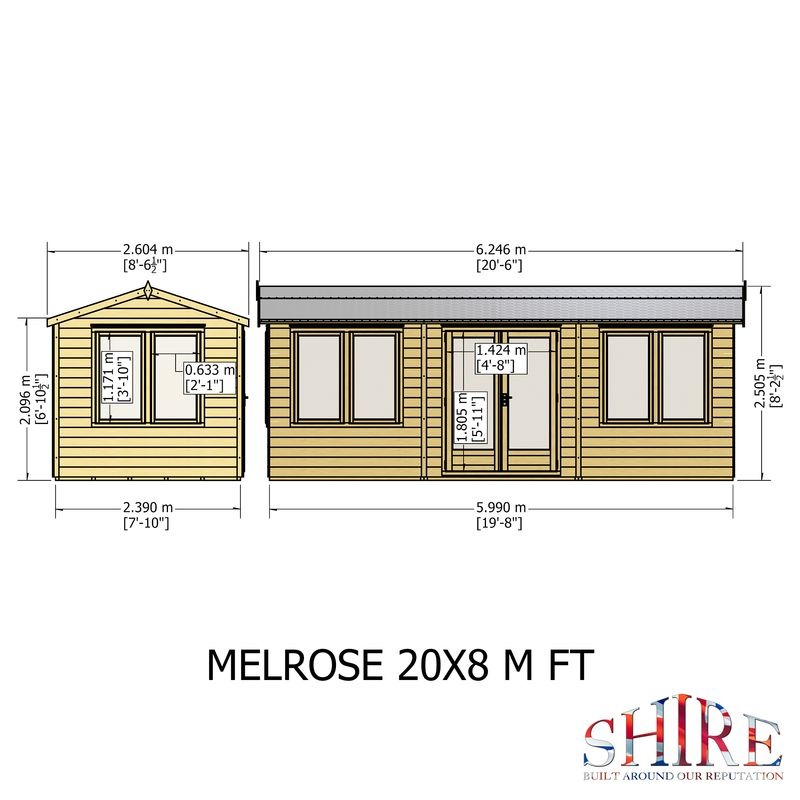 Loxley 20' x 8' Waltham Insulated Garden Room
