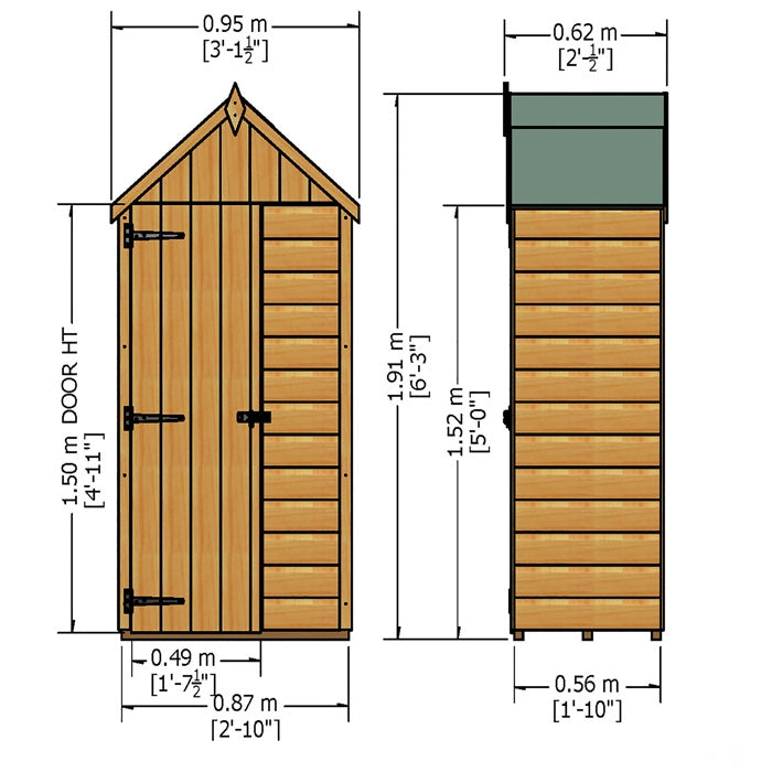Loxley 3' x 2' Shiplap Apex Tall Store | Sheds.co.uk