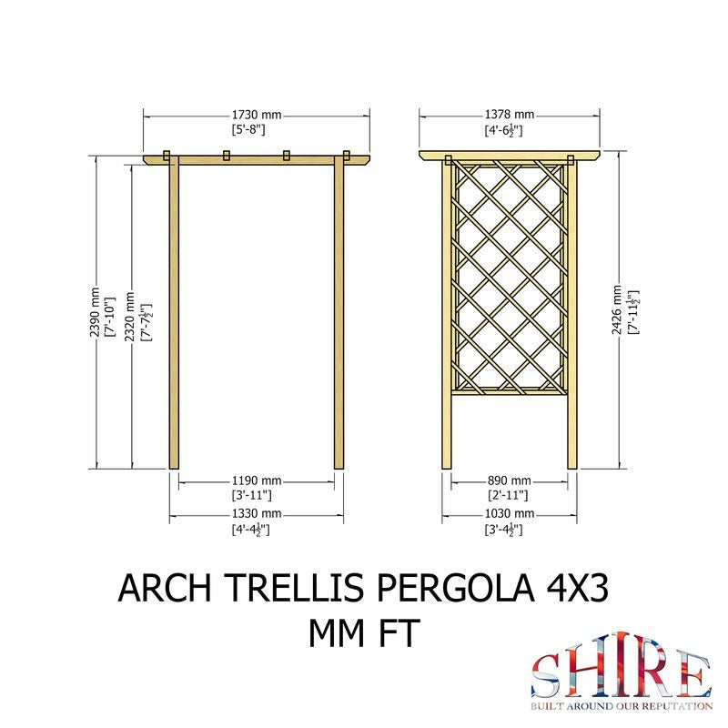 Loxley 4' x 3' Arch Trellis Pergola