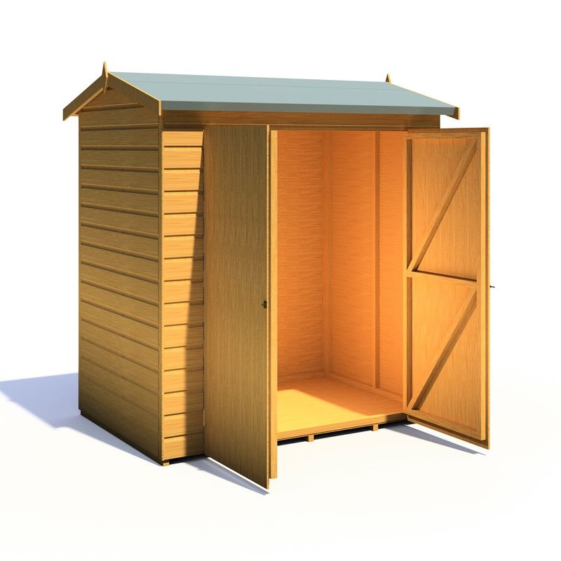 Loxley 4' x 6' Premium Double Door Shiplap Reverse Apex Shed | Sheds.co.uk