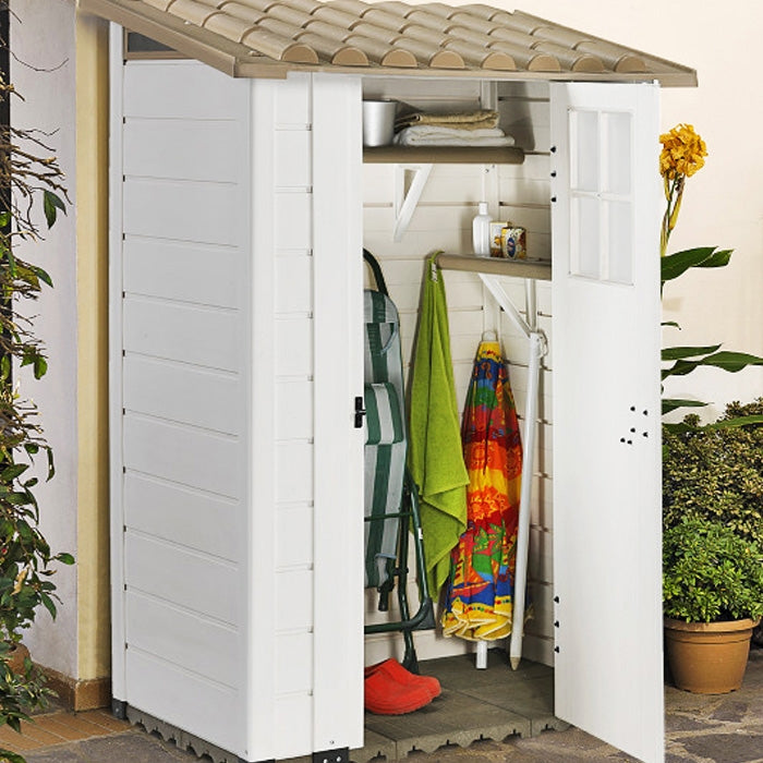 Loxley 4' x 3' Plastic Mediterranean Pent Shed | Sheds.co.uk