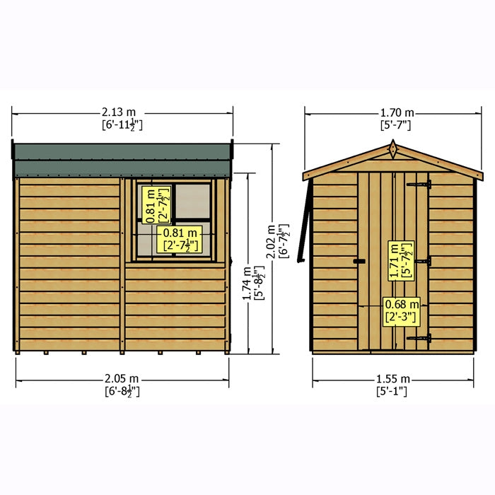 Loxley 5' x 7' Shiplap Apex Shed