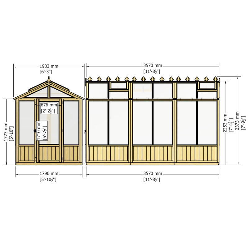 Loxley 6' x 12' Haringey Greenhouse