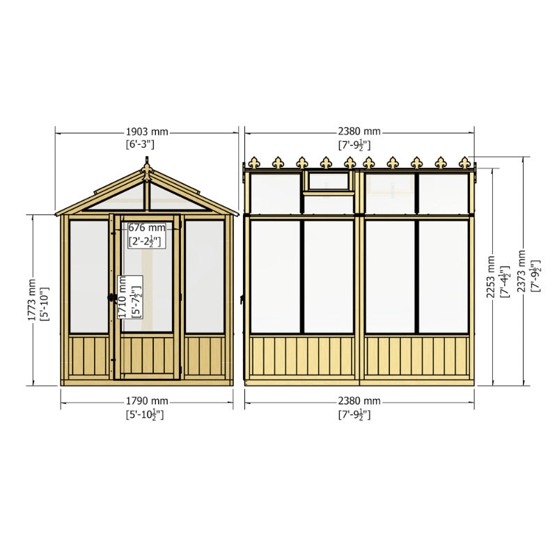 Loxley 6' x 8' Haringey Greenhouse | Sheds.co.uk