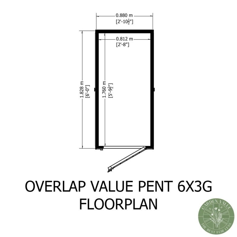 Loxley 6' x 3' Windowless Overlap Lean-To Pent Shed | Sheds.co.uk