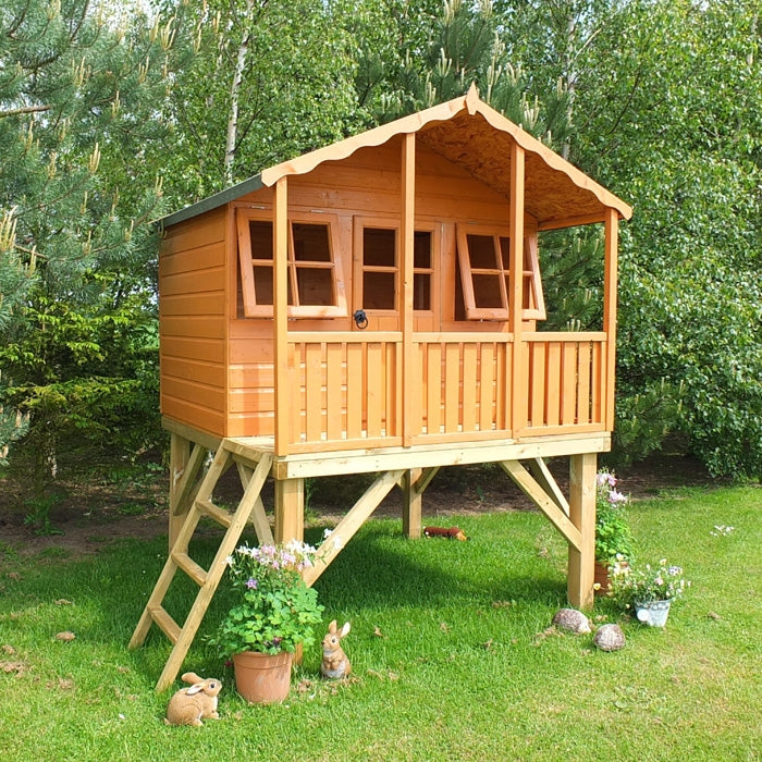 Loxley 6' x 4' Caramel Tower Playhouse | Sheds.co.uk