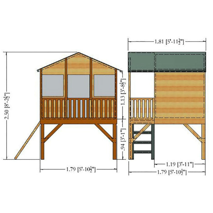 Loxley 6' x 4' Caramel Tower Playhouse