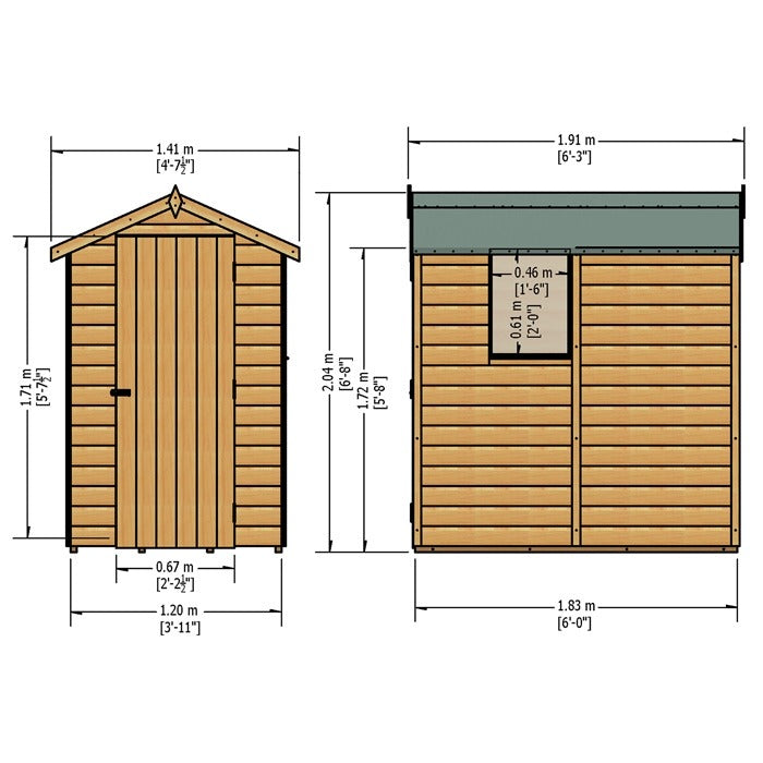 Loxley 4' x 6' Shiplap Apex Shed | Sheds.co.uk