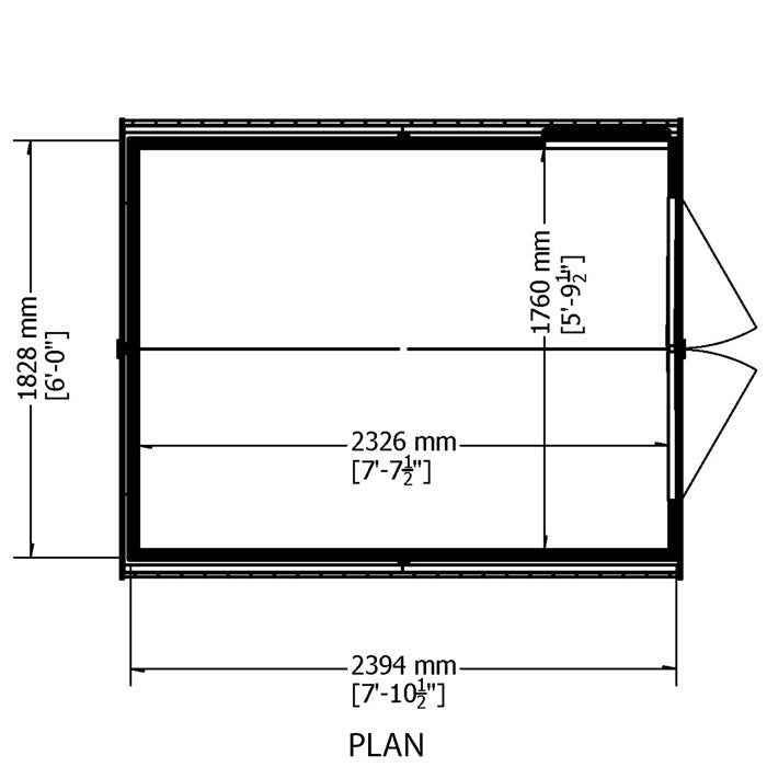 Loxley 6' x 8' Double Door Shiplap Apex Shed | Sheds.co.uk