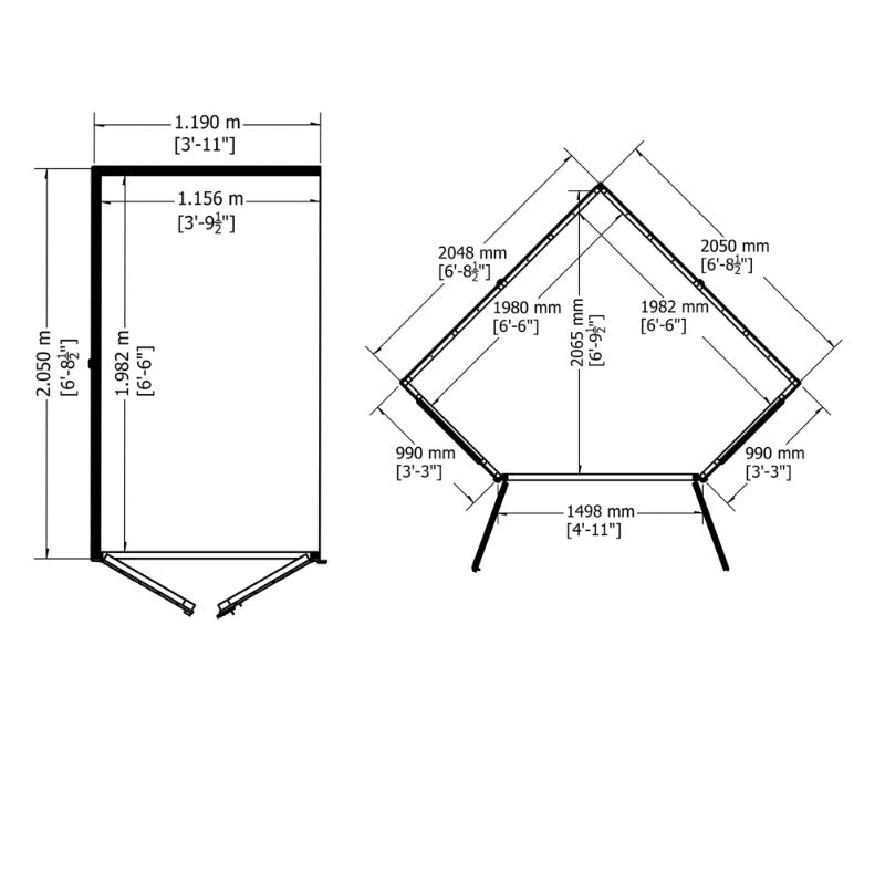 Loxley 7' x 11' Oxhill Corner Summer House With Side Shed | Sheds.co.uk